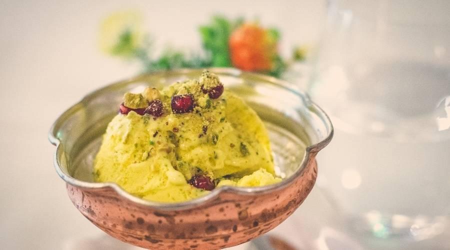 Persian Rosewater, Saffron and Pistachio Ice Cream