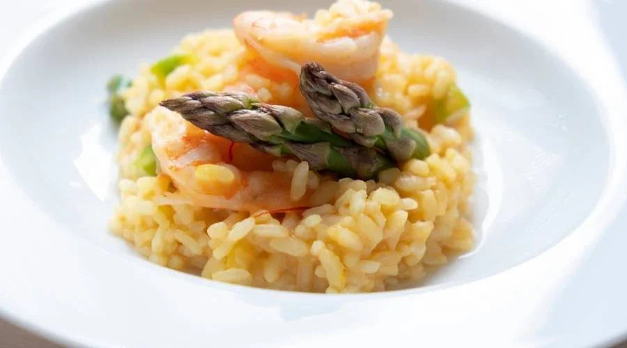 Shrimp and Asparagus Saffron Risotto