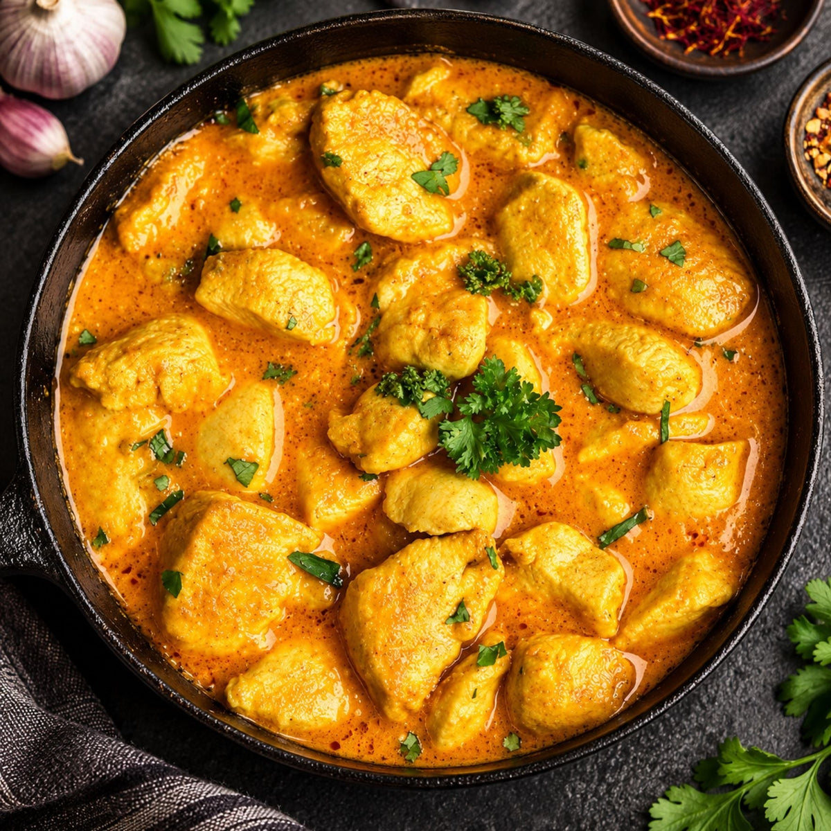 South Indian Saffron Chicken Curry