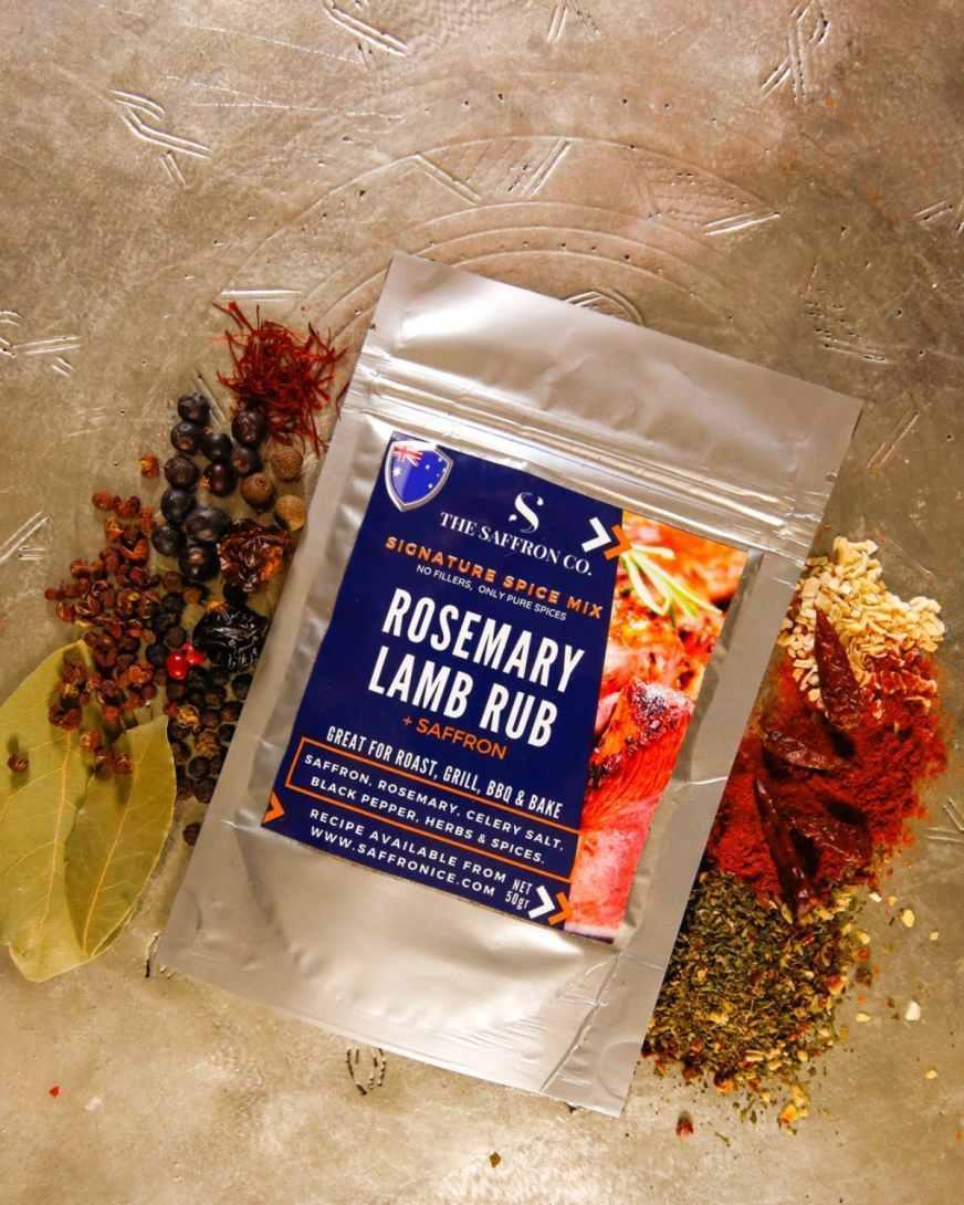 Rosemary Lamb Rub Seasoning with Saffron - Saffronice