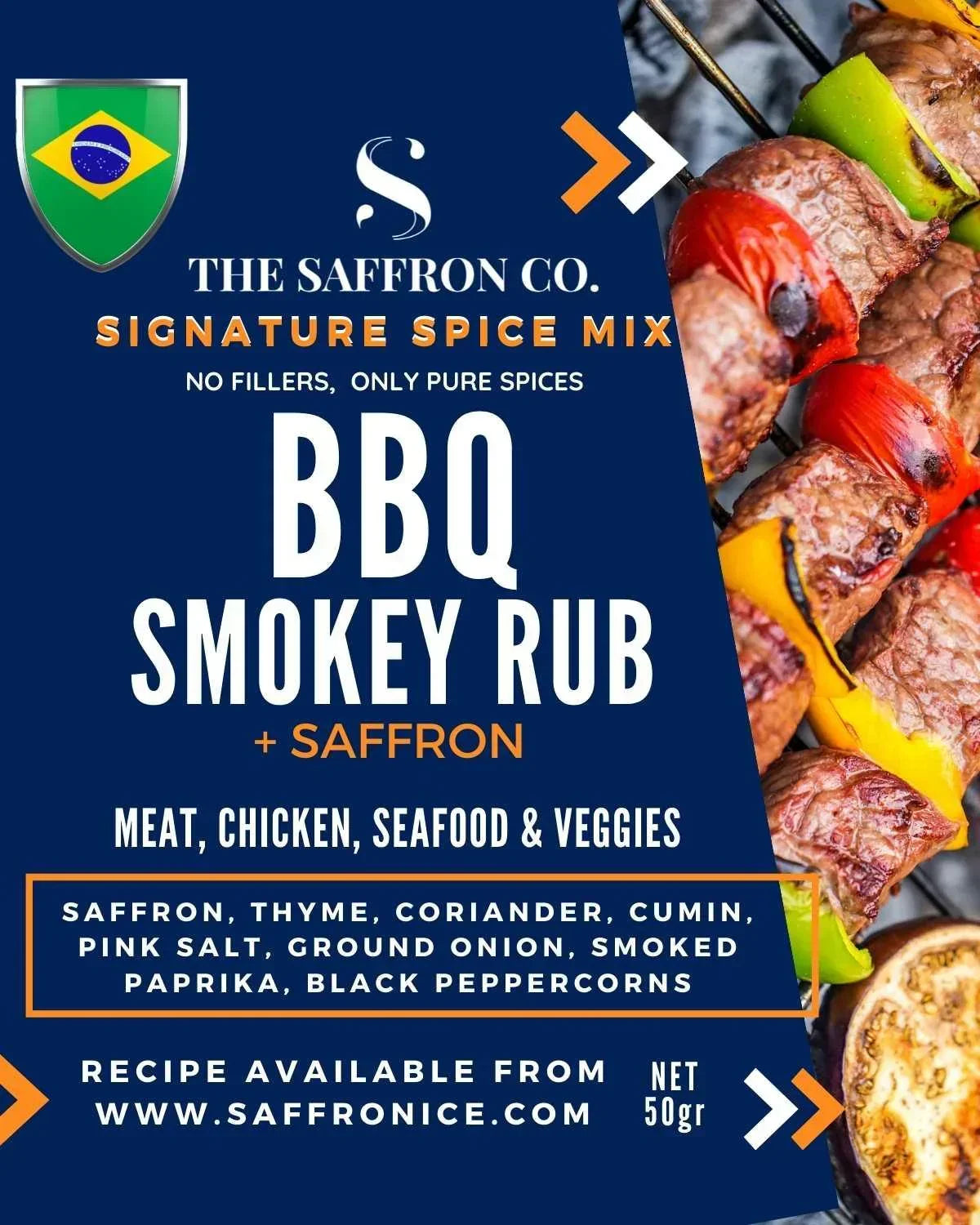 BBQ Smokey Rub With Saffron - Saffronice