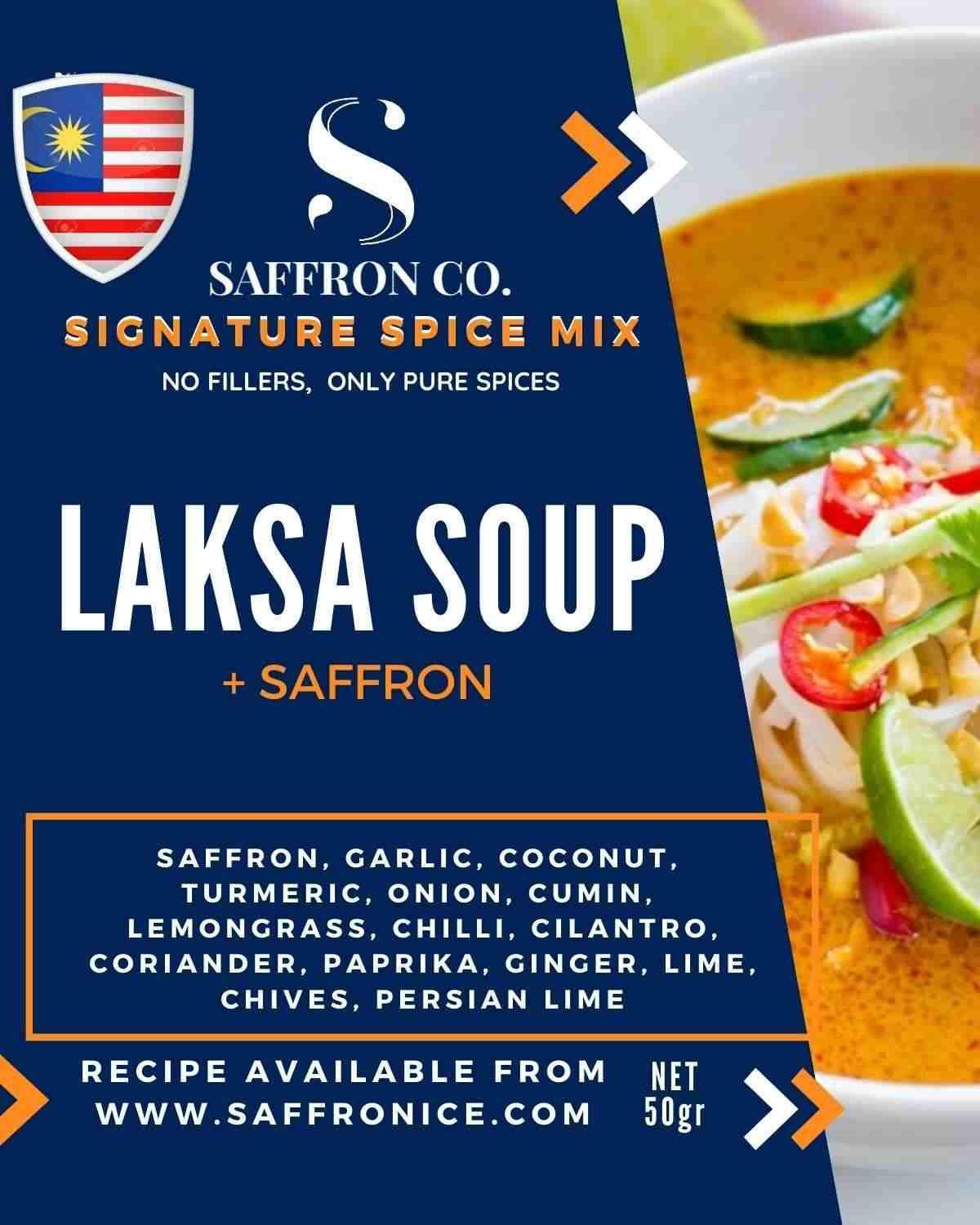 Laksa Soup Spice Mix With Saffron - Saffronice