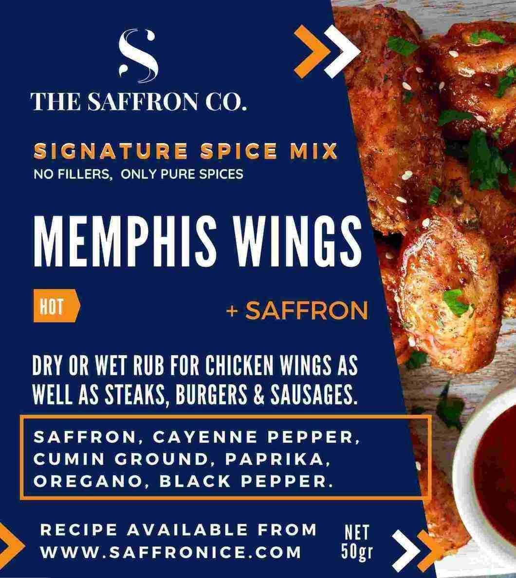 Memphis Wings with Saffron Spice Mix - Saffronice