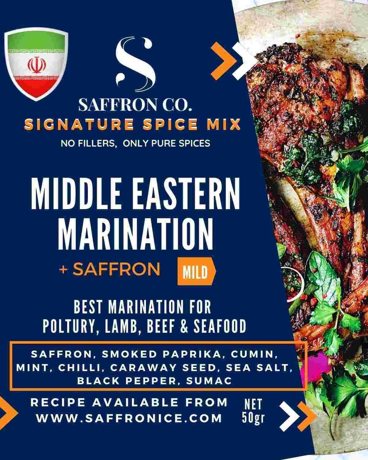 Middle Eastern Marination Spice Mix With Saffron - Saffronice