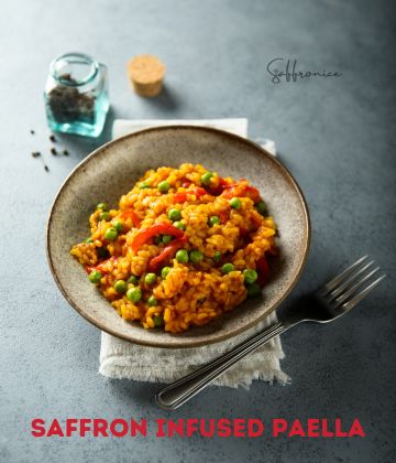 Saffron infused Vegetarian Paella