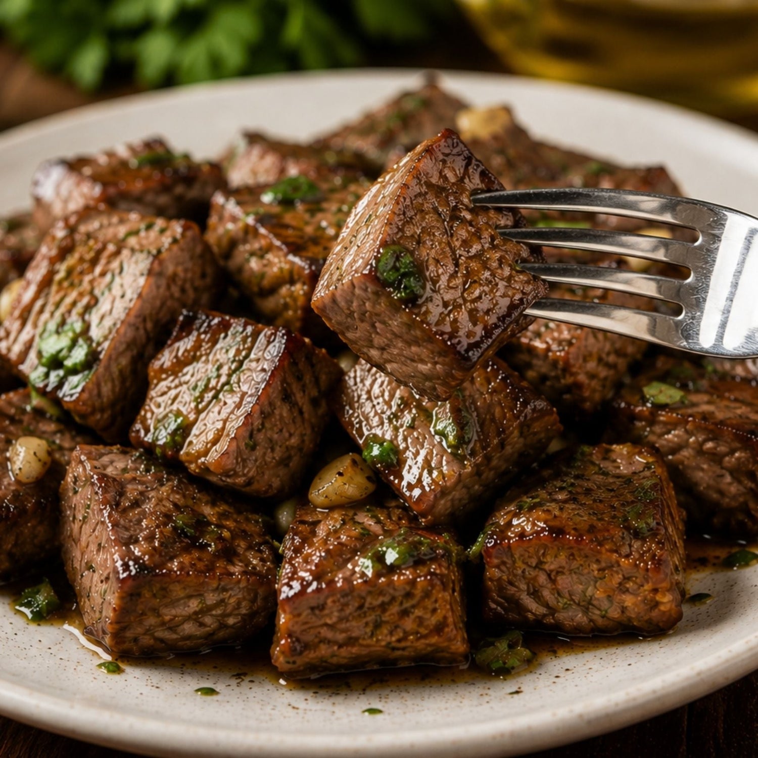 Garam Masala Sirloin Steak Bites with Saffron