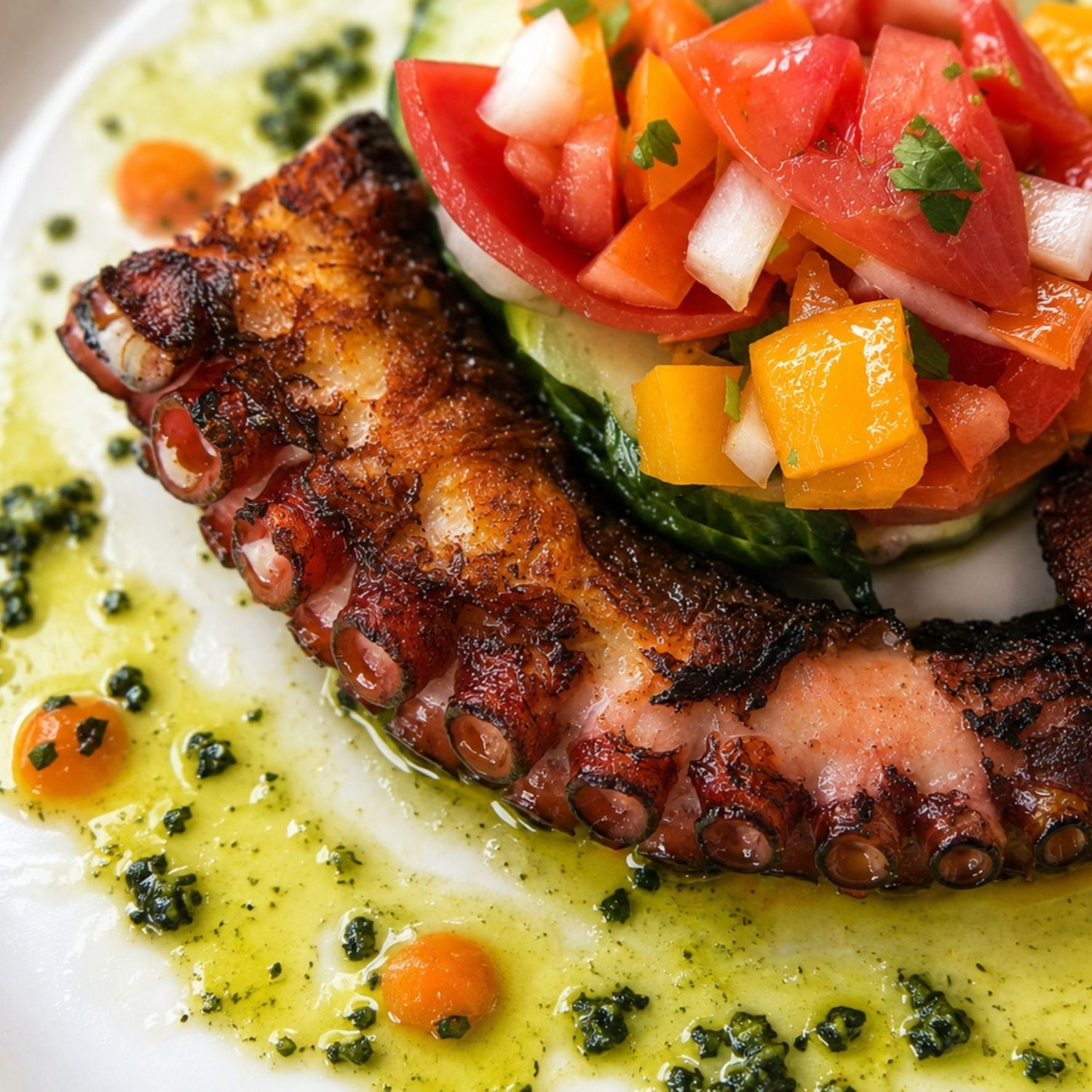 Grilled Octopus with Dukkah & Saffron
