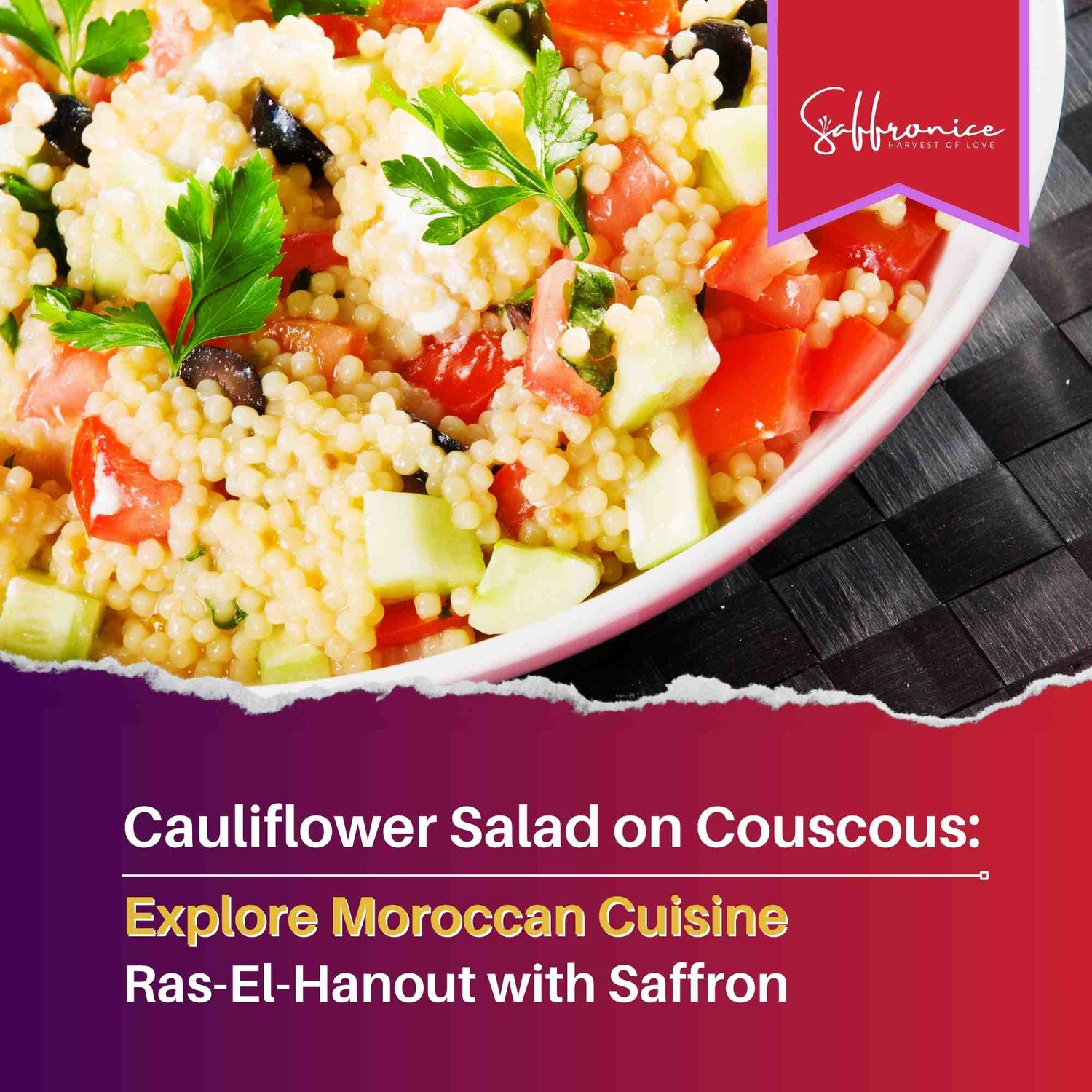 Ras-el-hanout Cauliflower Salad on Couscous