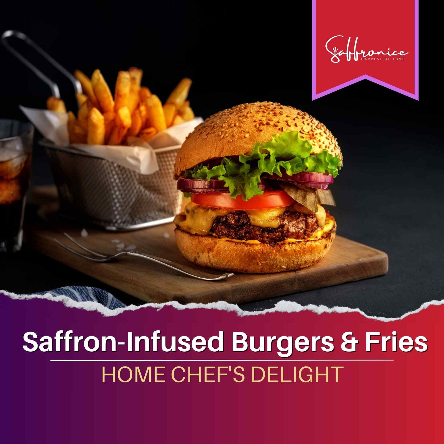 Saffron-Infused Burgers & Fries