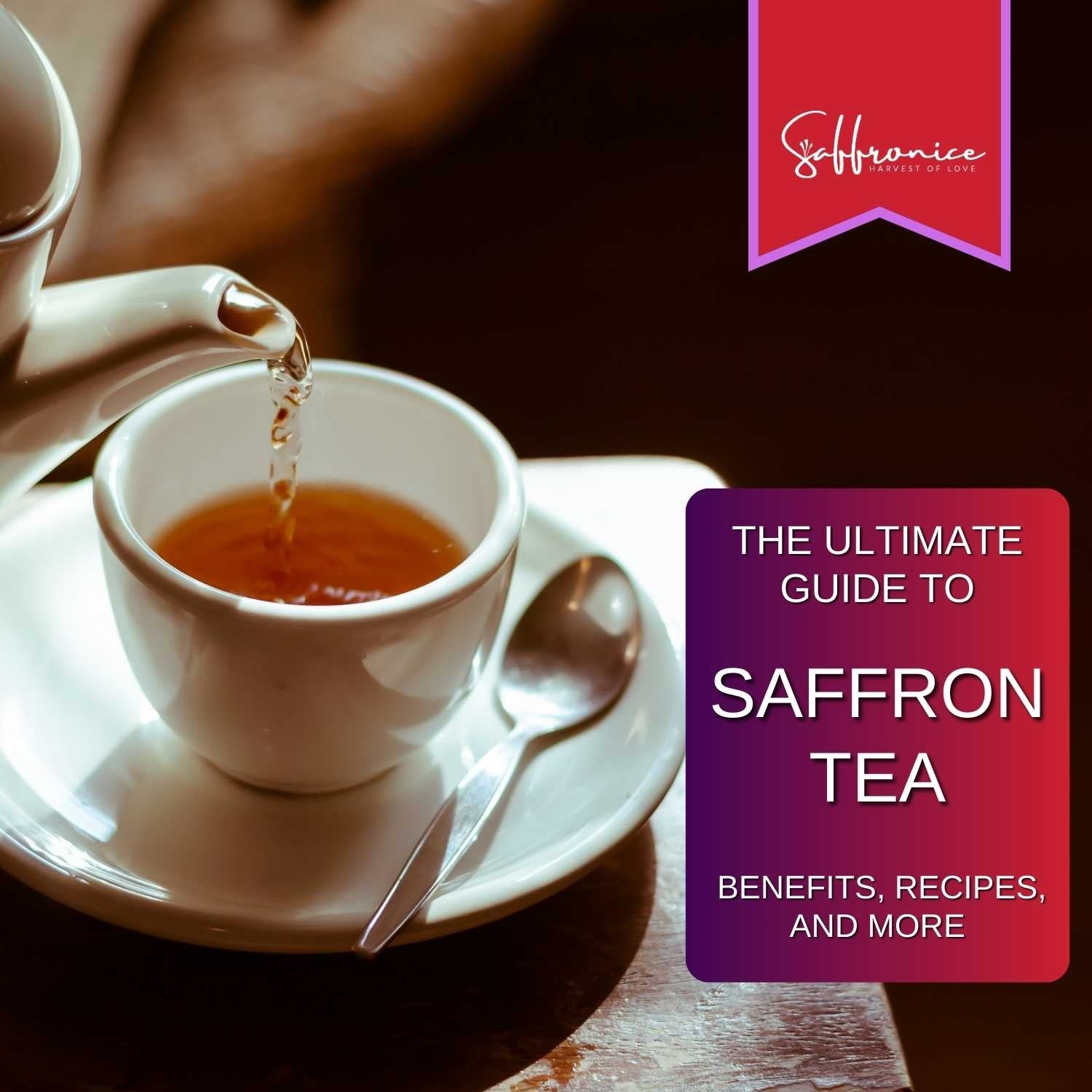 tea pot pouring saffron tea