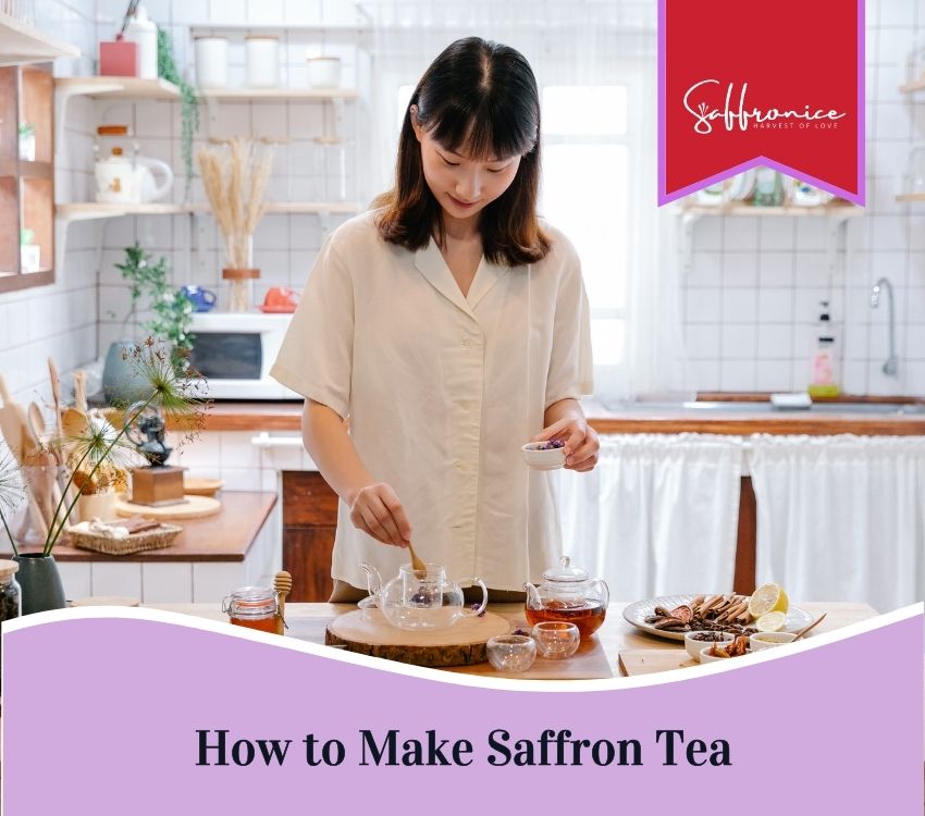 Making Saffron tea