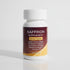 White bottle of saffron supplement capsules 165 mg for weight management and mental health