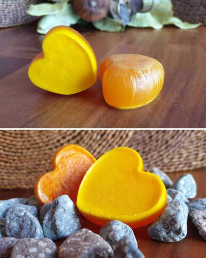 Heart Shape Saffron Soap with Shea butter
