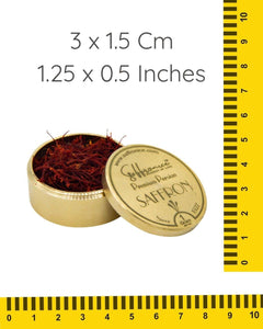 Size of The One Gram Saffron Container Brass | Saffronice
