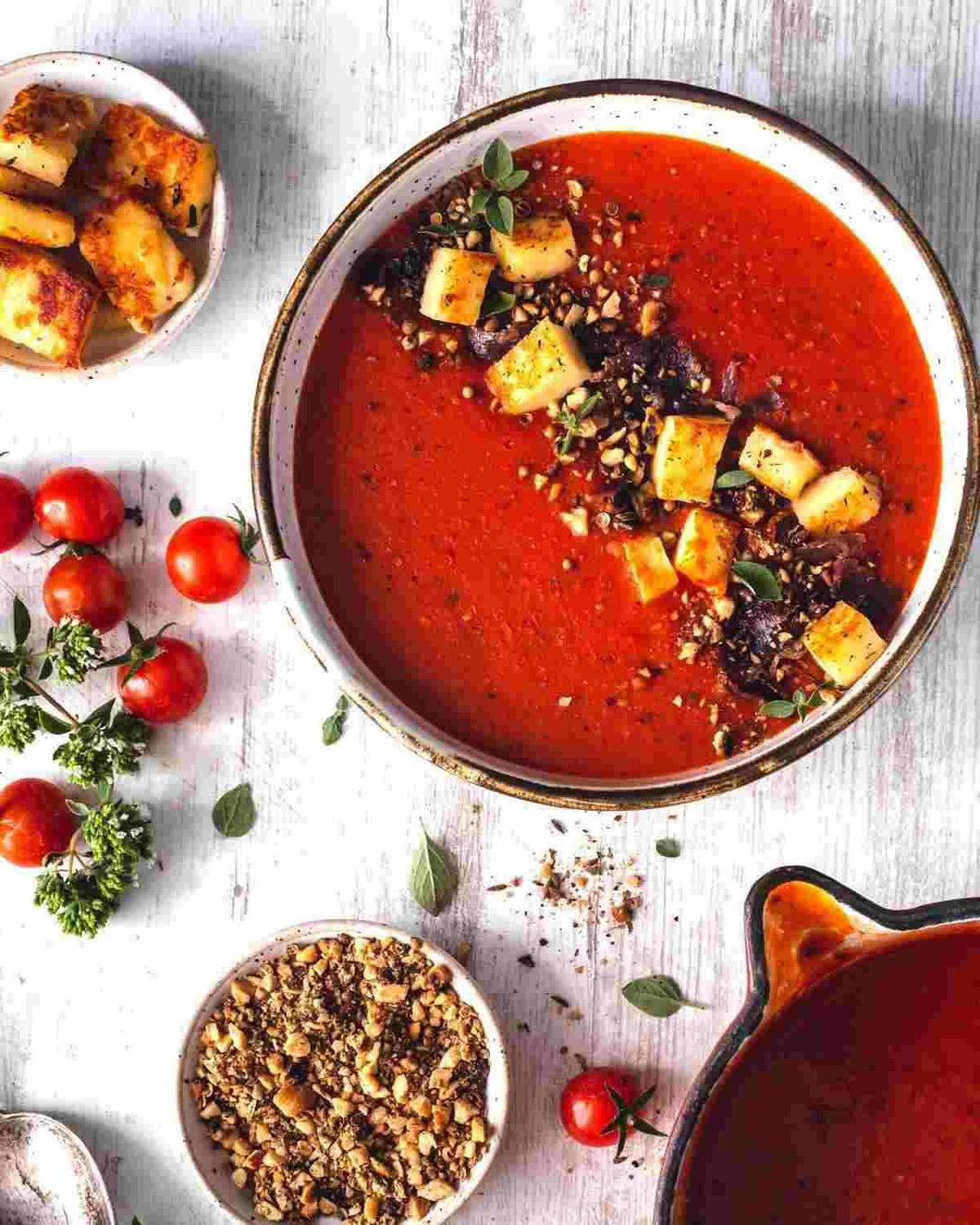 Almond Dukkah On Soup
