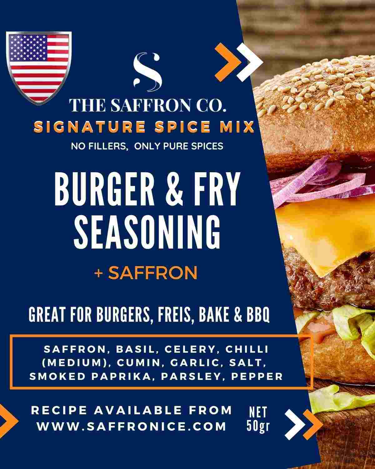 Burger &amp; Fry with Saffron